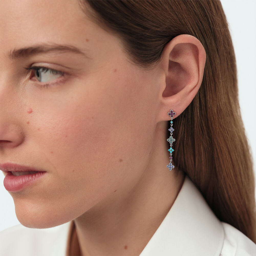 Long earrings BELOVED - Multicolor / Silver - Earrings  | Agatha