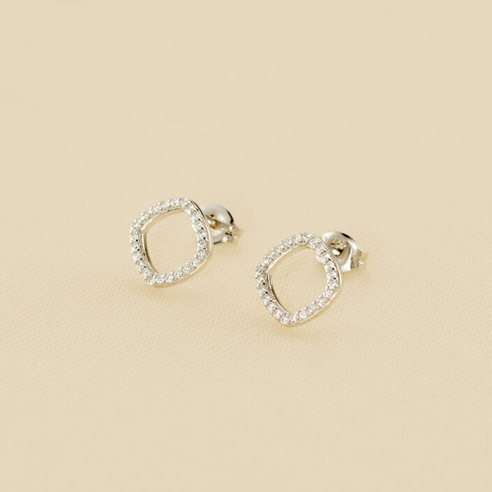 Stud earrings SISSI - Crystal / Silver - All earings  | Agatha