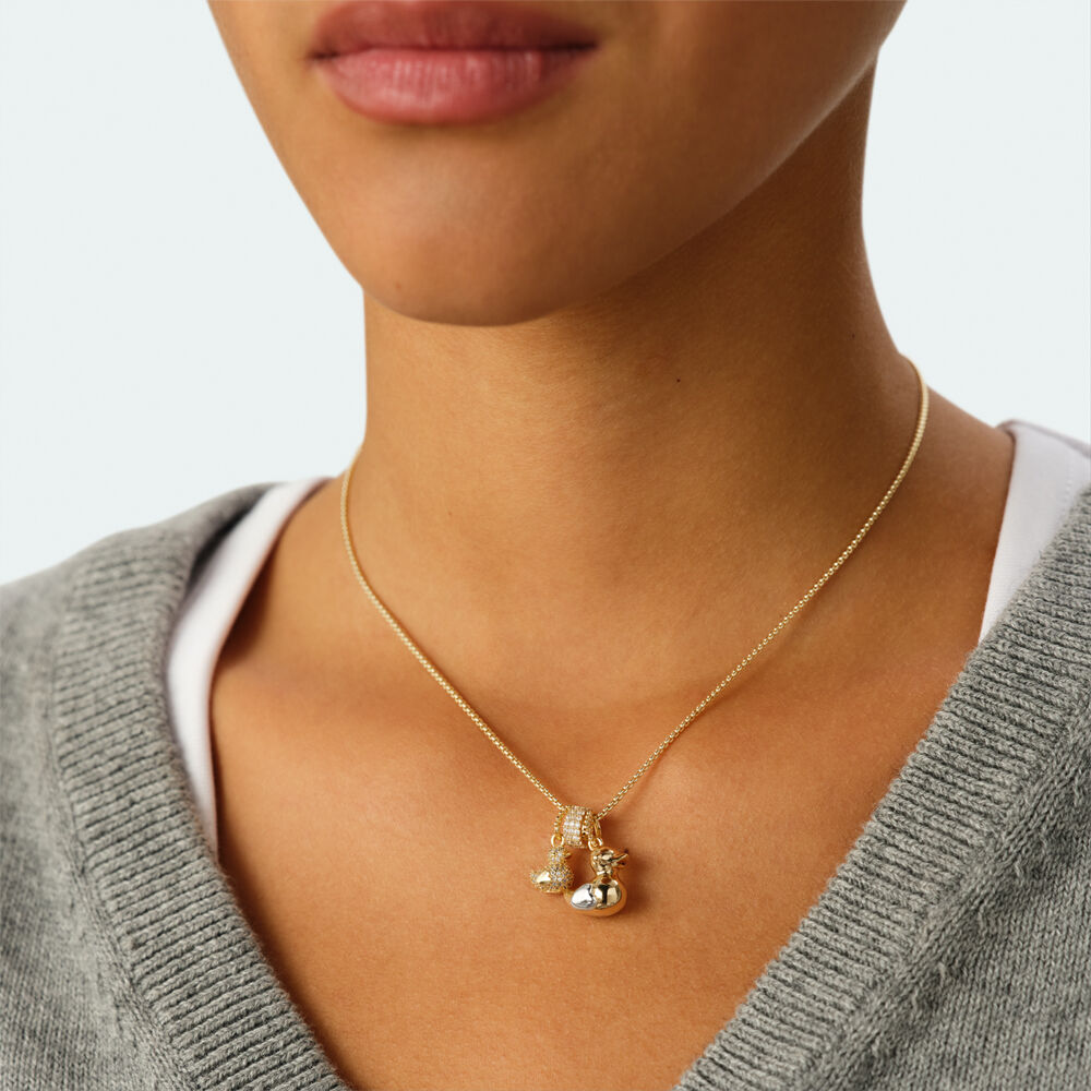 Pendant PAVE STOPPER LUCKY - Crystal / Golden - Jewellery  | Agatha