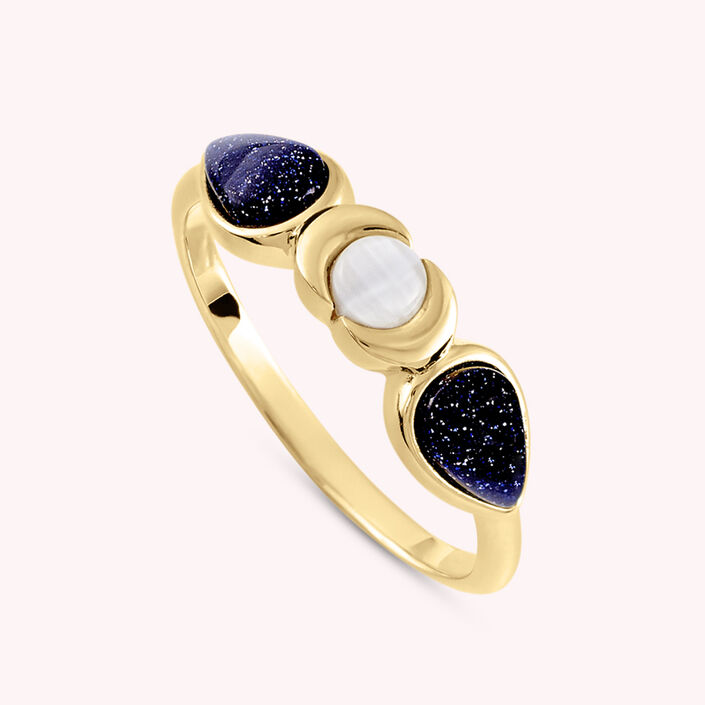 Thin ring CREPUSCULE - Blue / Gold - All jewellery  | Agatha