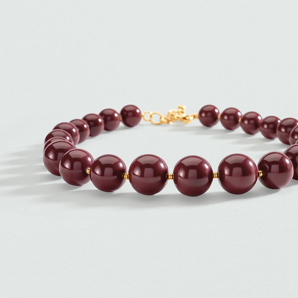 Choker necklace PALAIS ROYAL - Burgundy / Golden - Choker necklace  | Agatha