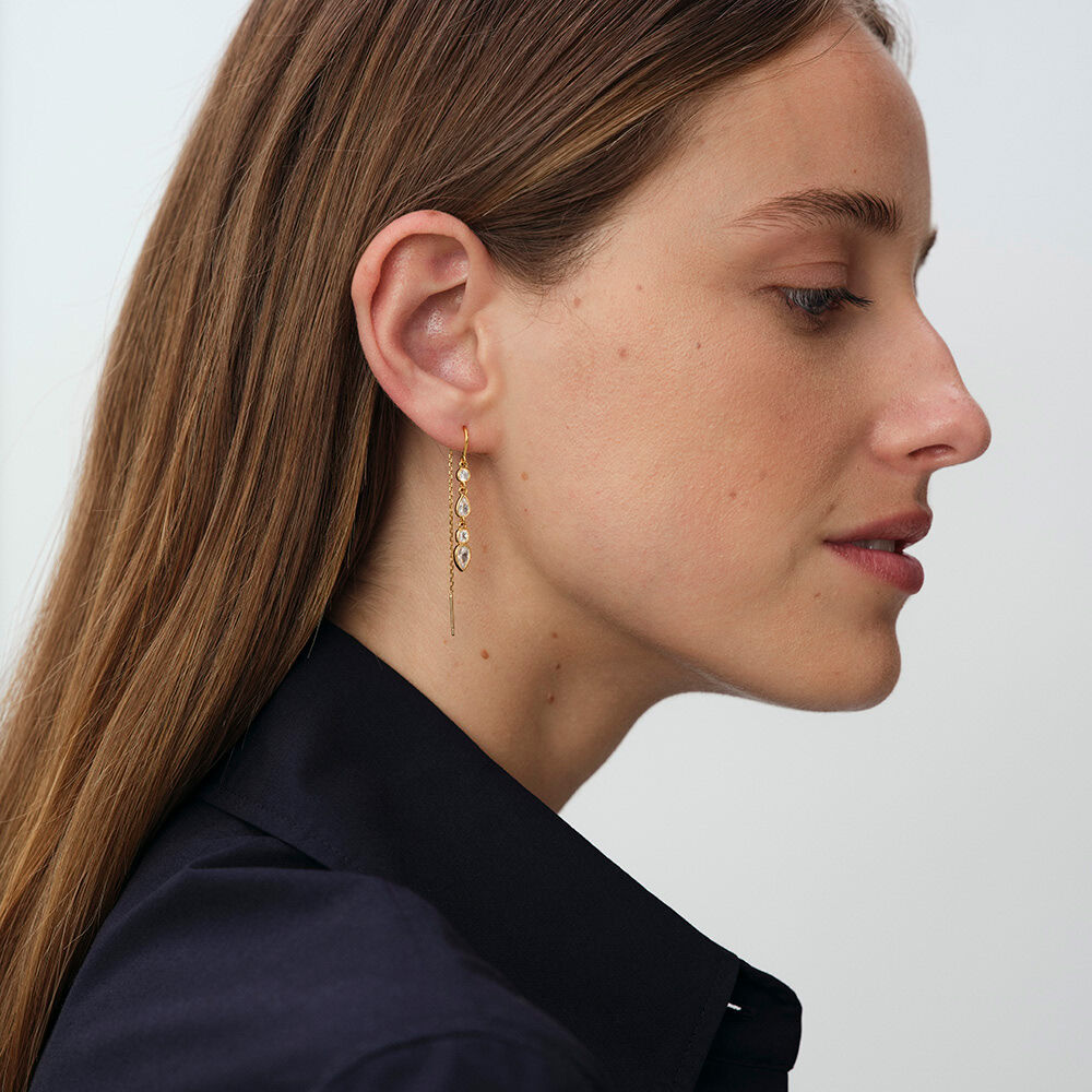 Long earrings CANDY - Crystal / Golden - Earrings  | Agatha