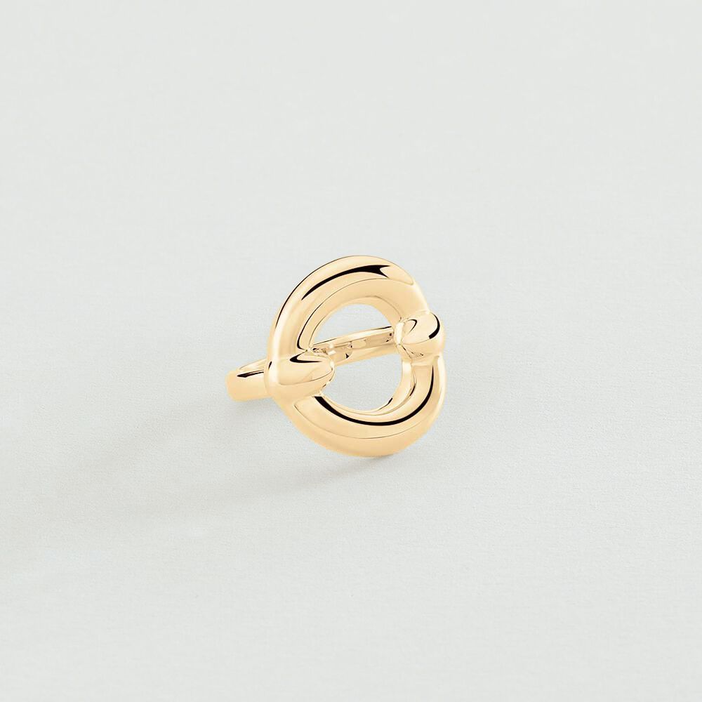 Large ring INES - Golden - Genuine silver  | Agatha