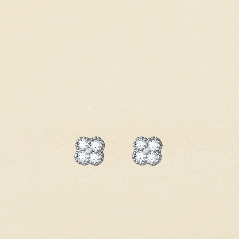 Stud earrings BELOVED - Crystal / Silver - All earings  | Agatha
