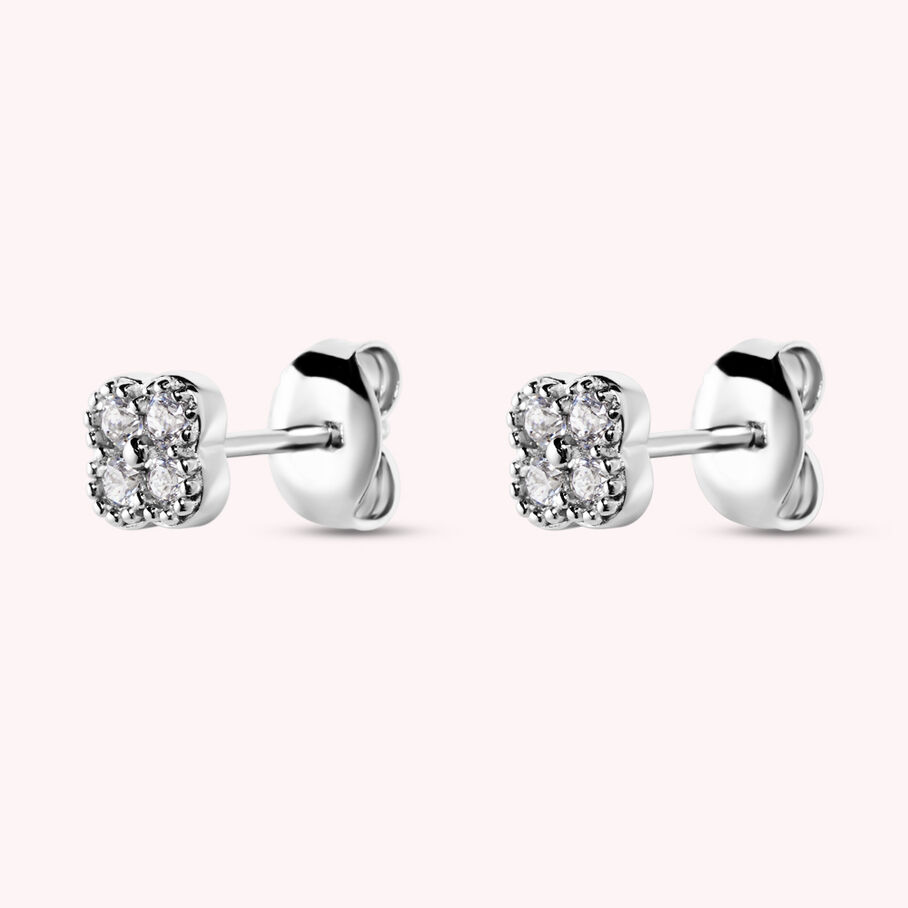 Stud earrings BELOVED - Crystal / Silver