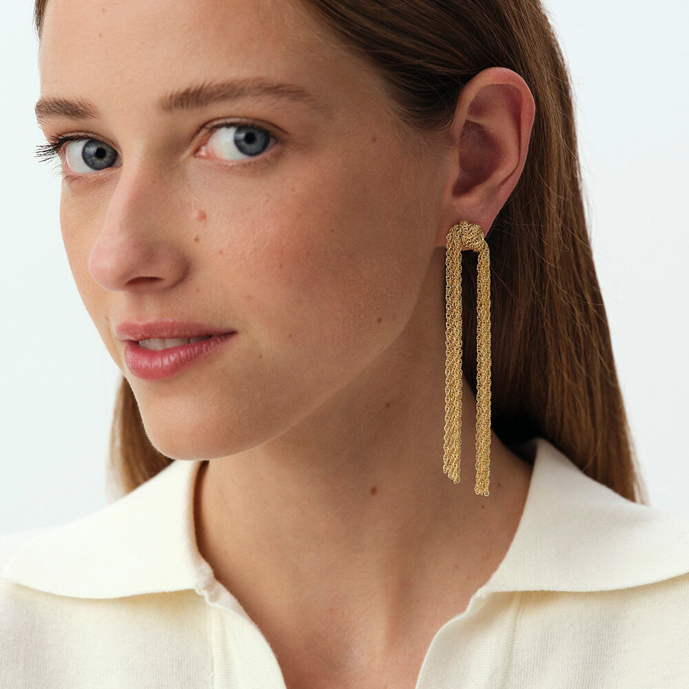 Long earrings SOLFERINO - Golden - Earrings  | Agatha