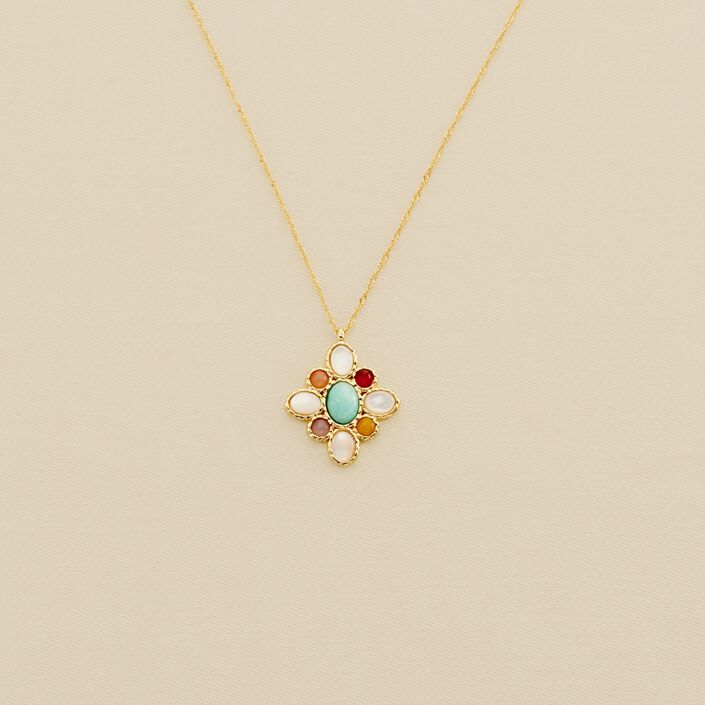 Mid-length necklace ARLEQUIN - Multicolor / Gold - All jewellery  | Agatha