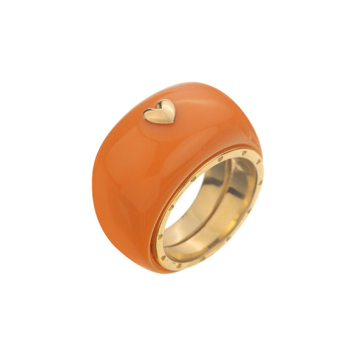Large ring QUEEN - Orange / Gold - All jewellery  | Agatha