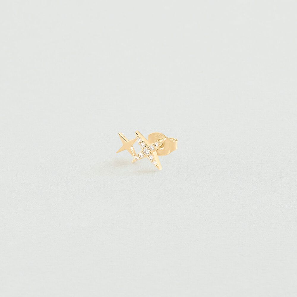 Piercing stud SHINING - Crystal / Golden - Jewellery  | Agatha
