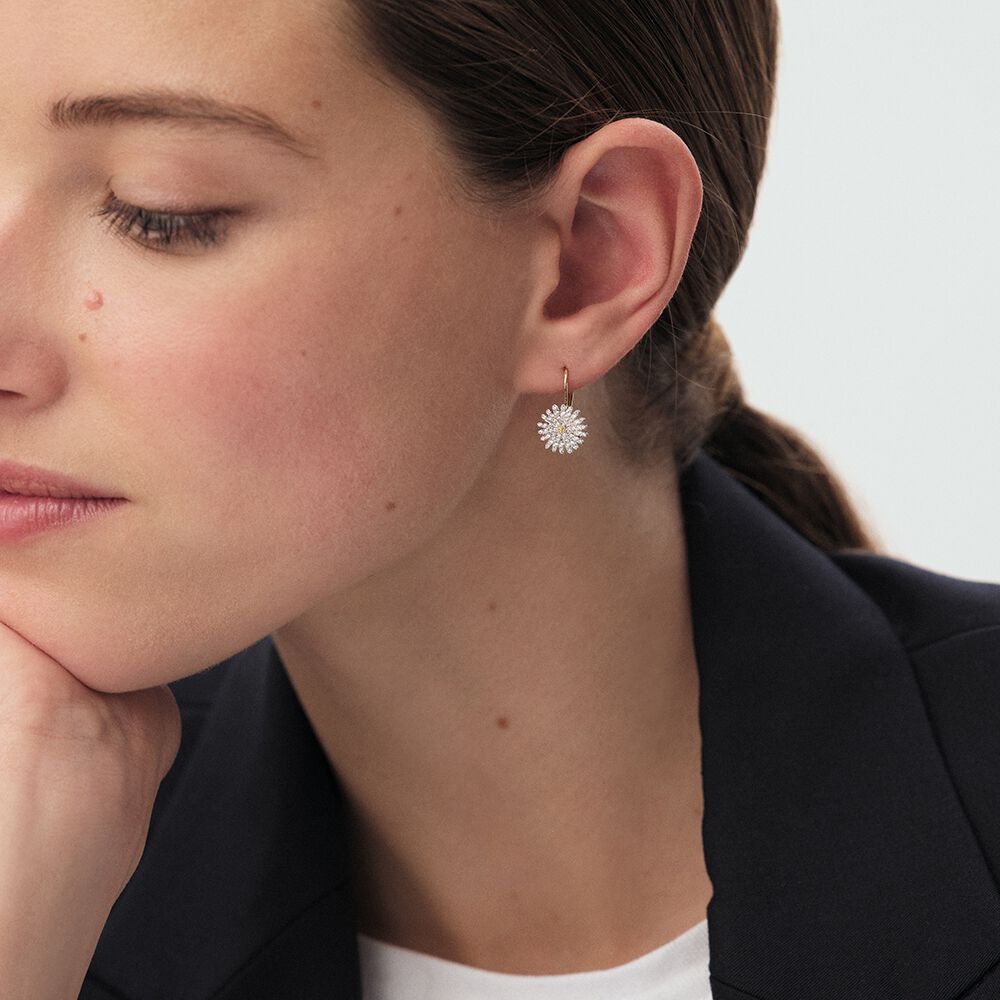 Long earrings BLOSSOM - Crystal / Golden - Earrings  | Agatha