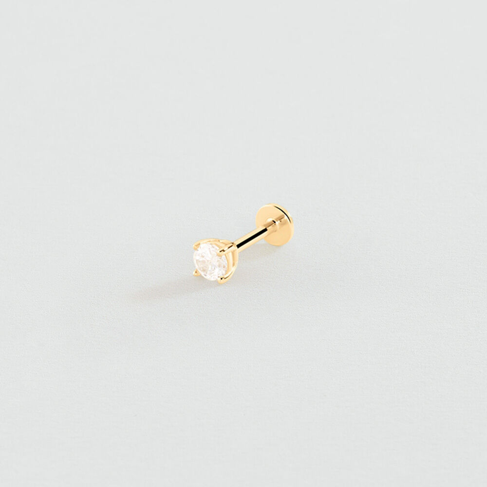 Piercing stud MIX & MATCH - Crystal / Golden - Genuine silver  | Agatha