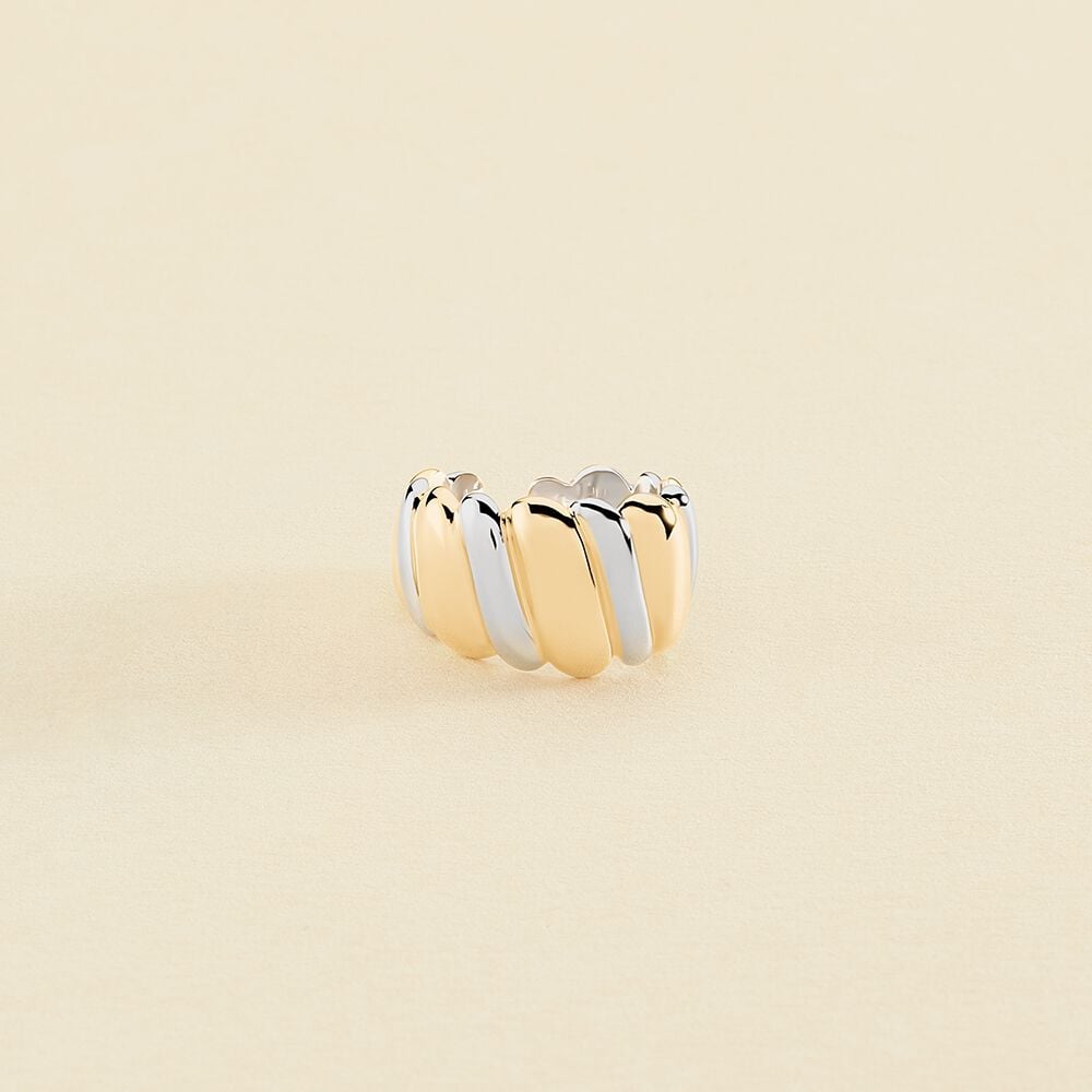 Large ring TWISTED - Silver / Gold - All jewellery  | Agatha