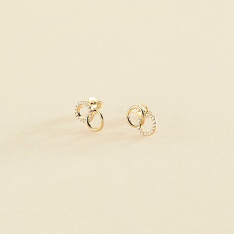 Stud earrings RONDOU - Crystal / Golden - All earings  | Agatha