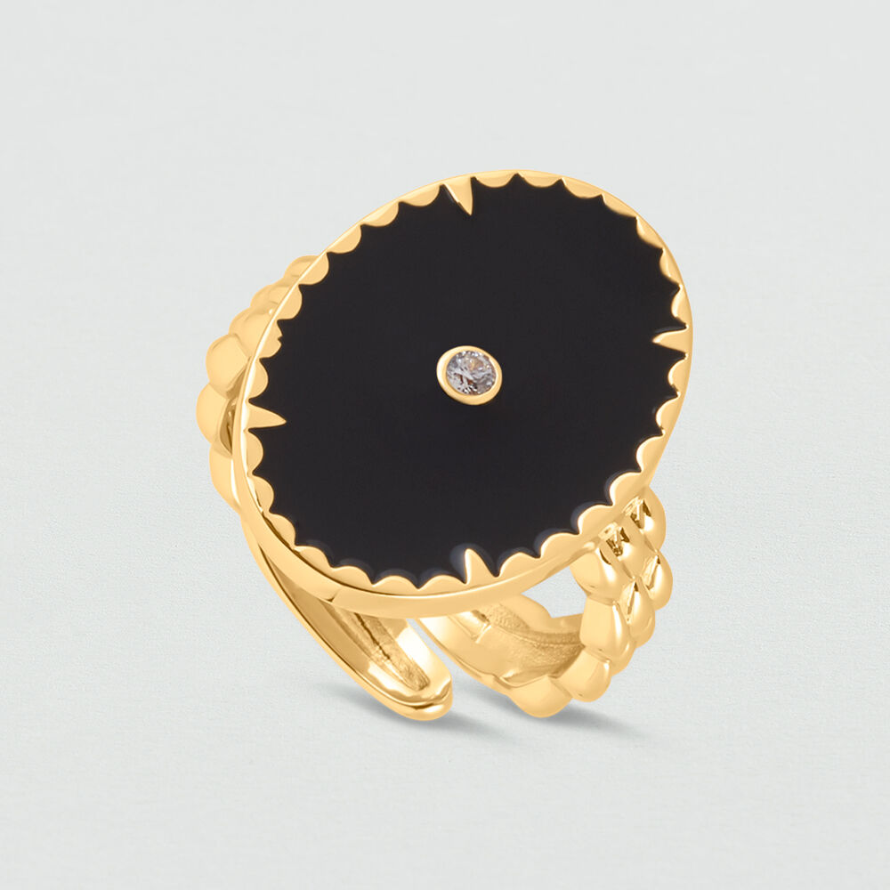 Ajustable ring JUNGLY - Black / Gold - Outlet  | Agatha