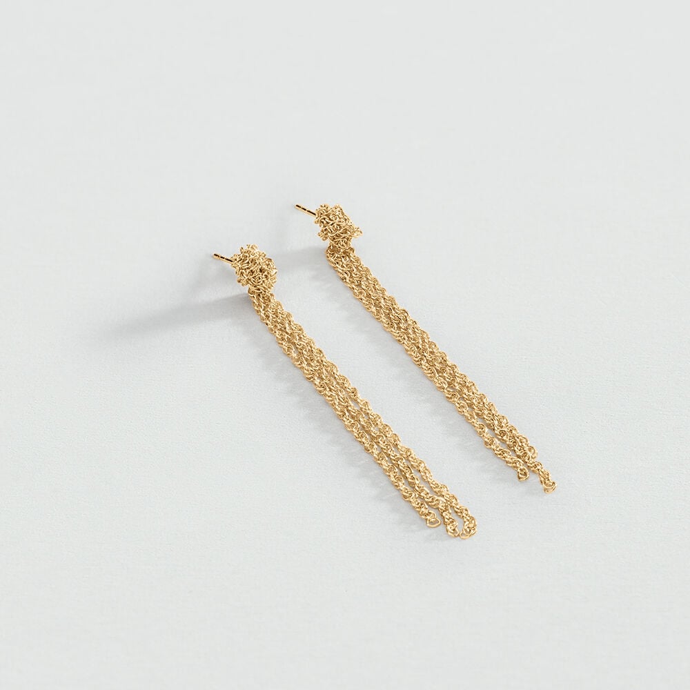 Long earrings SOLFERINO - Golden - Earrings  | Agatha