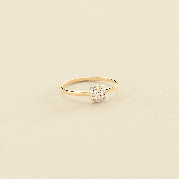 Thin ring GLORIA - Crystal / Golden - All jewellery  | Agatha