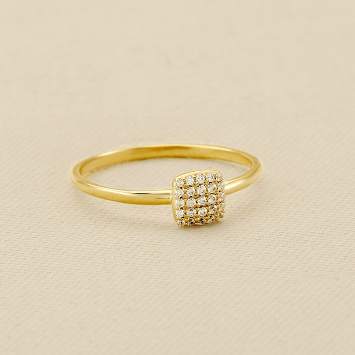Thin ring GLORIA - Crystal / Golden - All jewellery  | Agatha