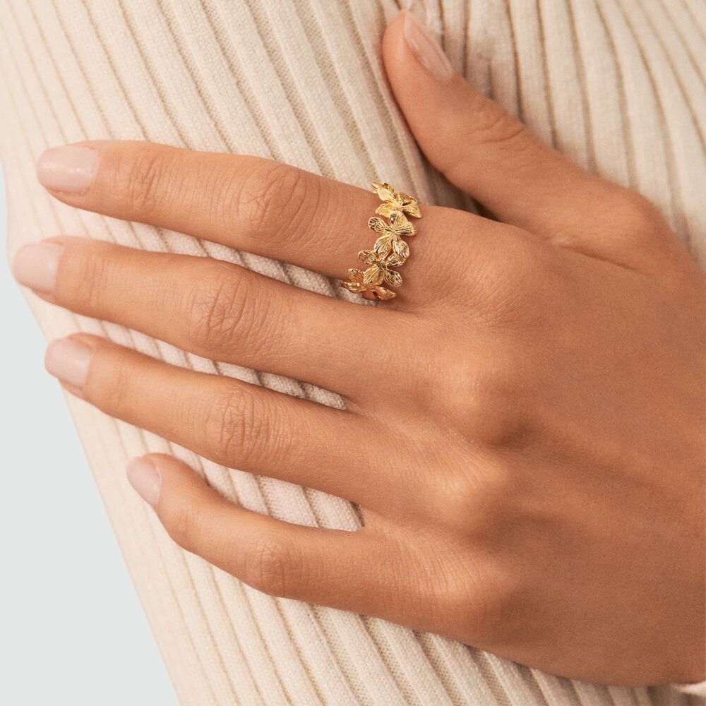 Ajustable ring BLOOM - Golden - Ajustable ring  | Agatha