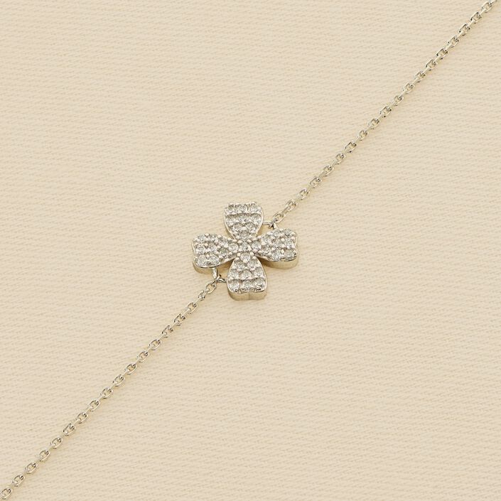 Link bracelet TREFLE - Crystal / Silver - All bracelets  | Agatha