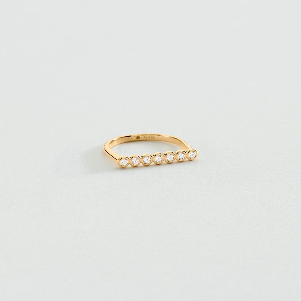 Thin ring OD&Eacute;ON - Crystal / Golden - Rings  | Agatha