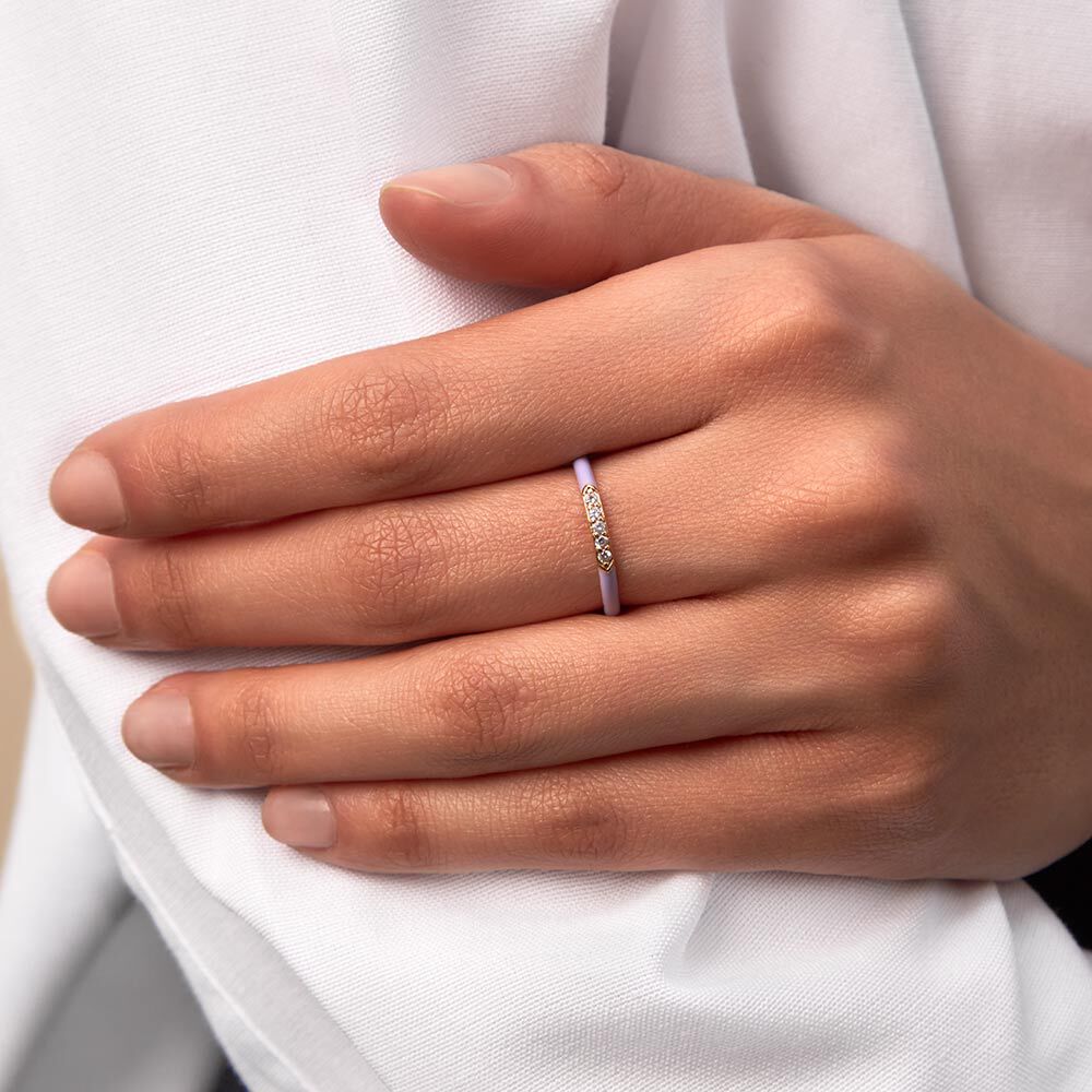 Thin ring BONHEUR - Lavender - Rings  | Agatha