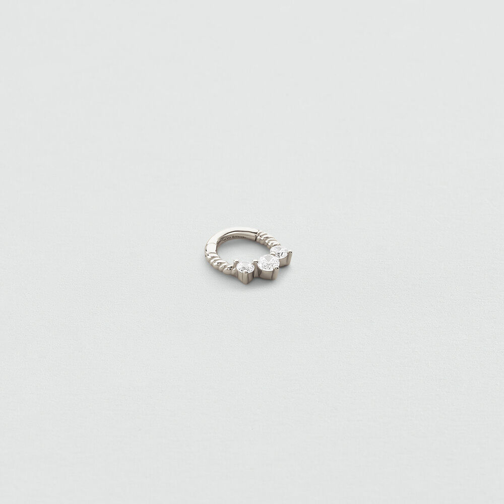 Hoop piercing MIX & MATCH - Crystal / Silver - Genuine silver  | Agatha