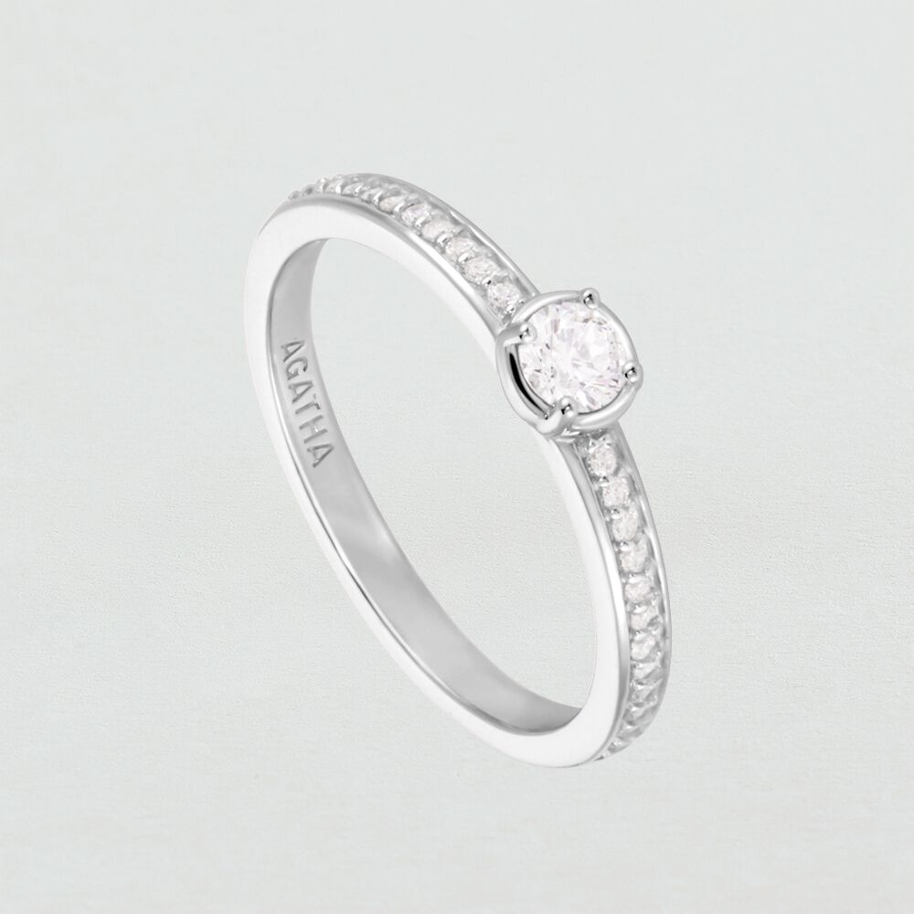 Thin ring SHINE - Crystal / Silver - Outlet  | Agatha