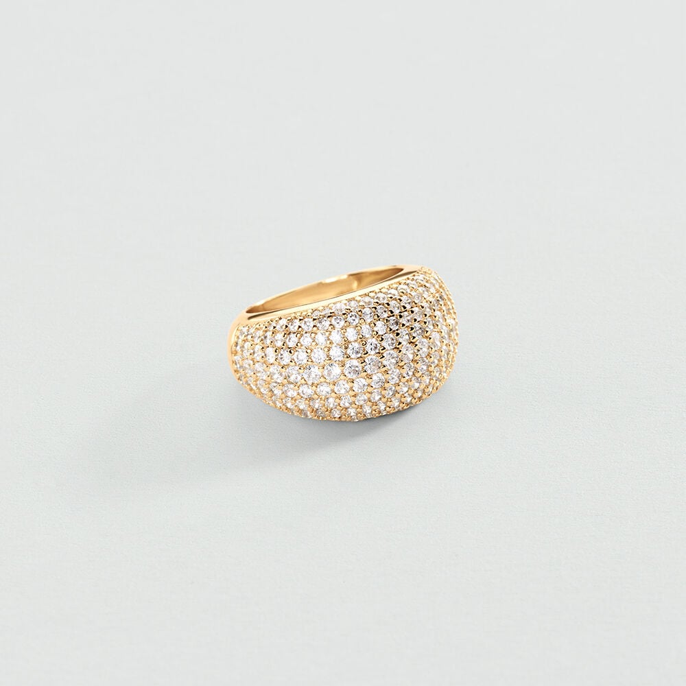 Large ring PALAIS ROYAL - Crystal / Golden - Jewellery  | Agatha