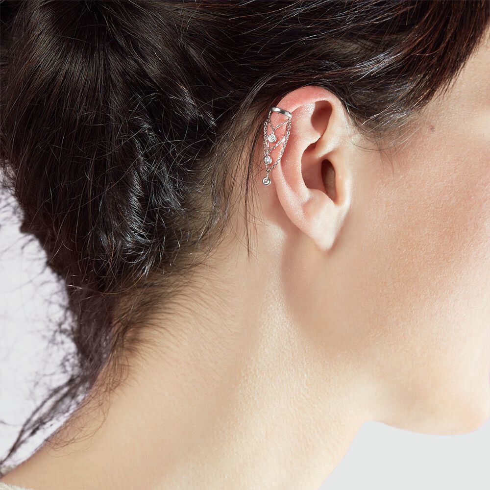 Ear cuff CASCADA - Crystal / Silver - Outlet  | Agatha