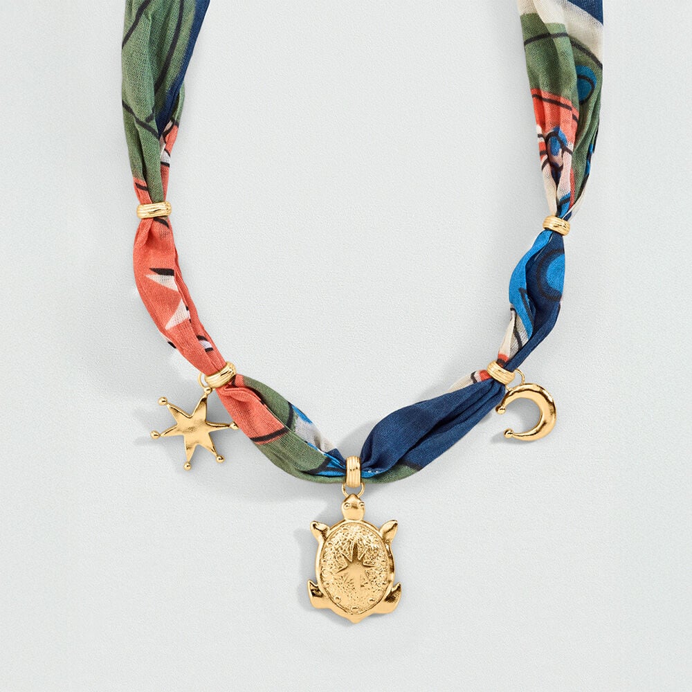 Mid-length necklace PANGEA - Golden / Multicolor - Mid-length necklace  | Agatha