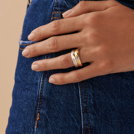 Large ring DUA - Silver / Gold - All jewellery  | Agatha