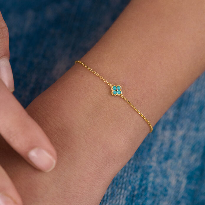 Link bracelet BELOVED - Turquoise / Gold - All jewellery  | Agatha