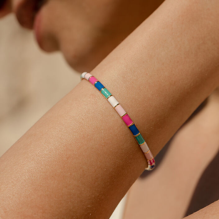 Bangle BONHEUR - Pink/white/blue - All bracelets  | Agatha