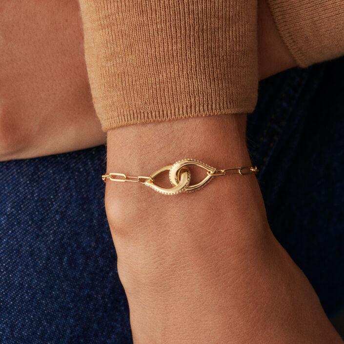 Link bracelet GEMINI - Crystal / Gold - All jewellery  | Agatha