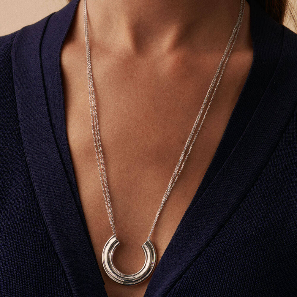 Mid-length necklace 1960 - Silver - Jewellery  | Agatha