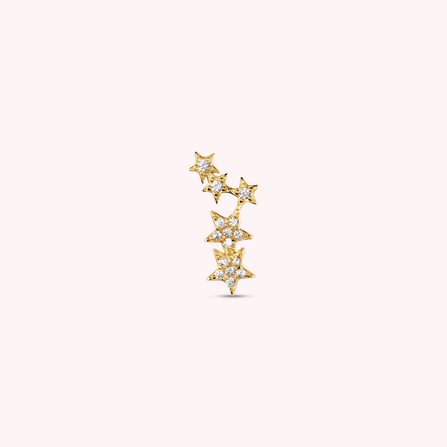 Piercing stud SHINE - Crystal / Gold
