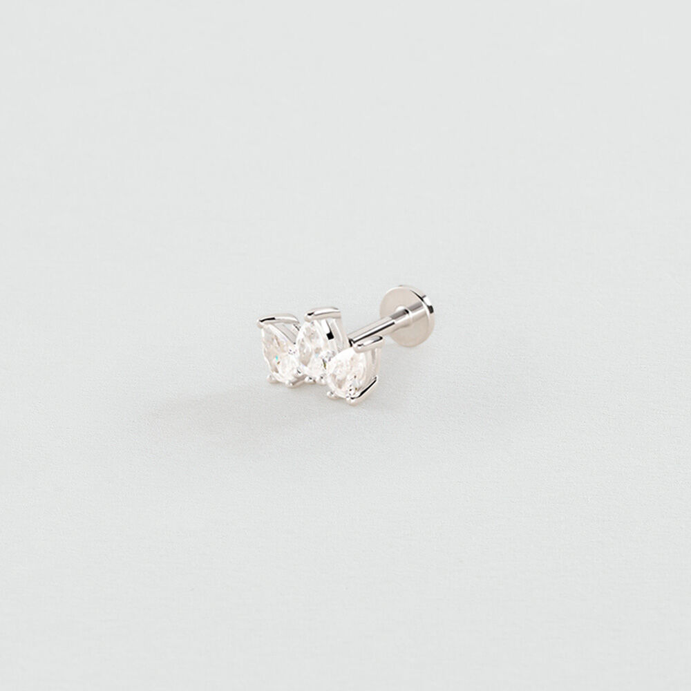 Piercing stud MIX & MATCH - Crystal / Silver - Genuine silver  | Agatha