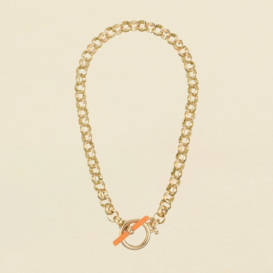 Choker necklace LENNON - Orange / Gold - All jewellery  | Agatha