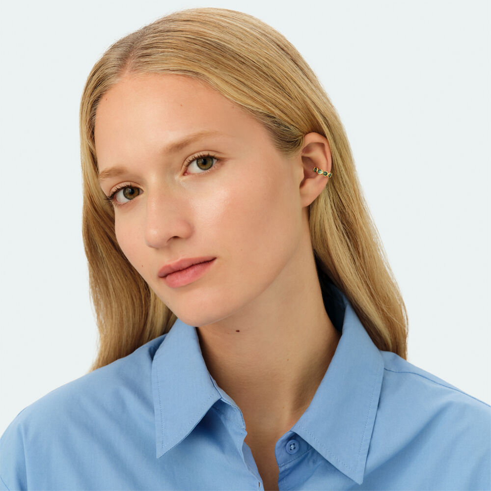 Earcuff SAINT GERMAIN - Green / Golden - Earrings  | Agatha