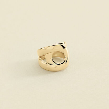 Large ring CURVE - Golden - All jewellery  | Agatha