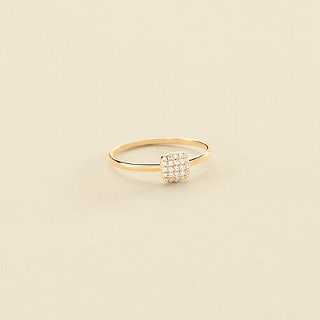 Thin ring GLORIA - Crystal / Golden - All jewellery  | Agatha