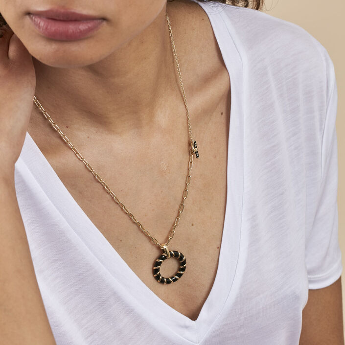Mid-length necklace SESHA - Black / Gold - All jewellery  | Agatha