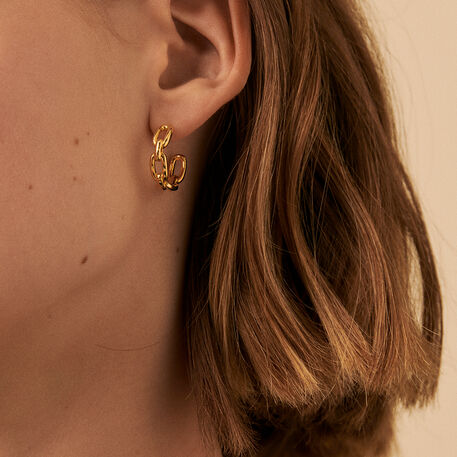 Hoops CHAIN - Golden - All earings  | Agatha
