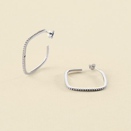 Hoops SISSI - Crystal / Silver - All earings  | Agatha
