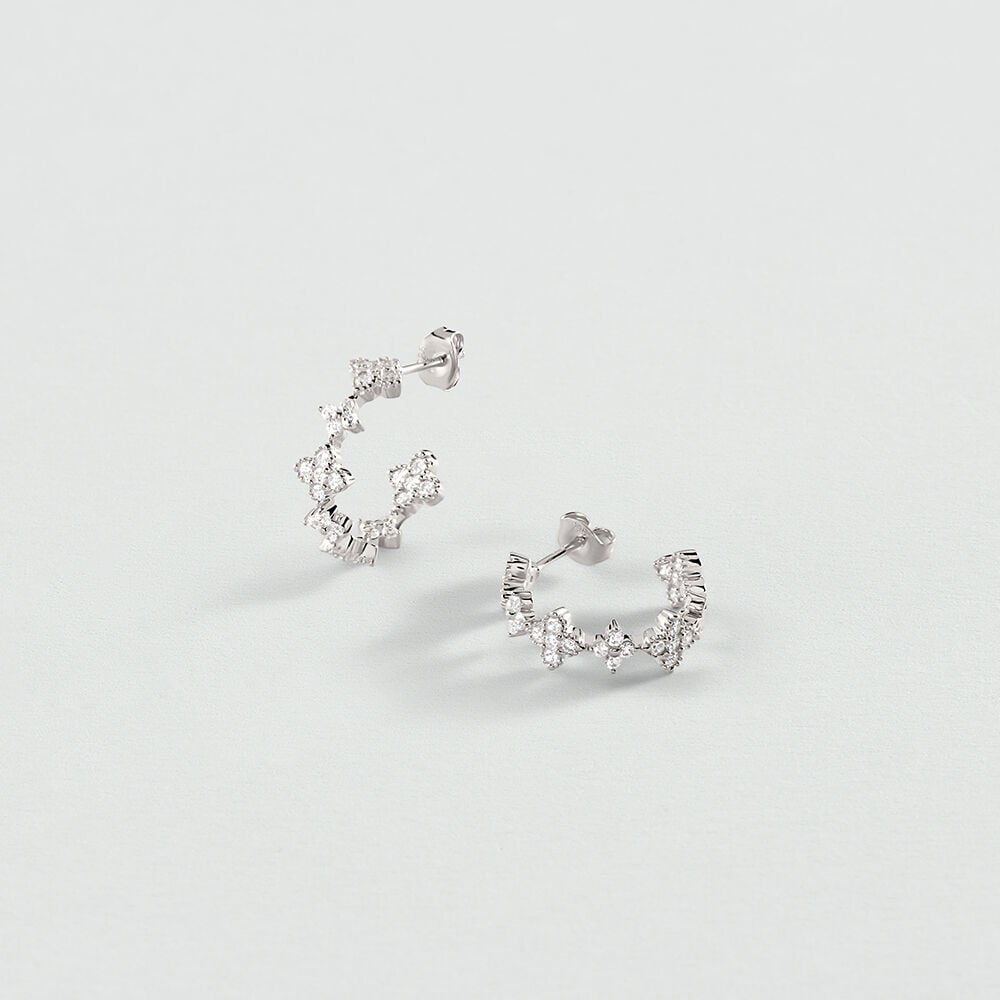Hoops BELOVED - Crystal / Silver - Earrings  | Agatha