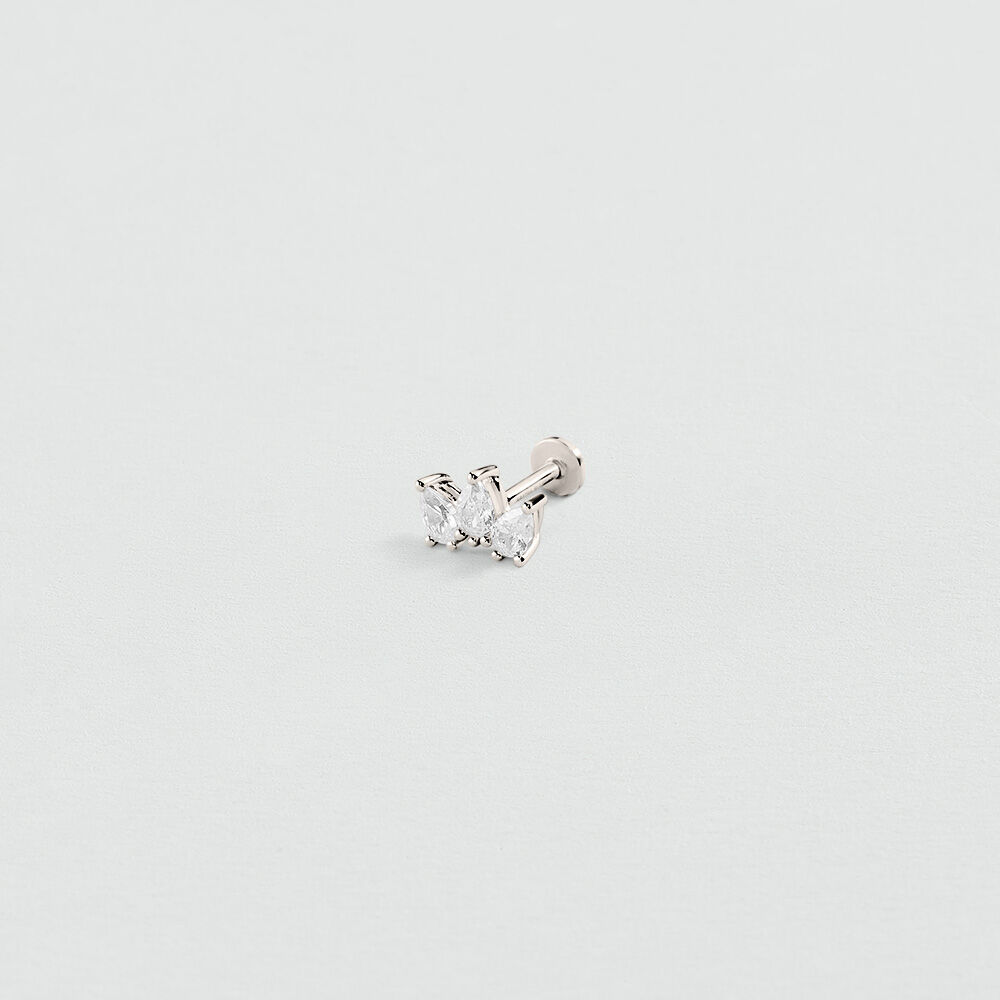 Piercing stud MIX & MATCH - Crystal / Silver - Genuine silver  | Agatha