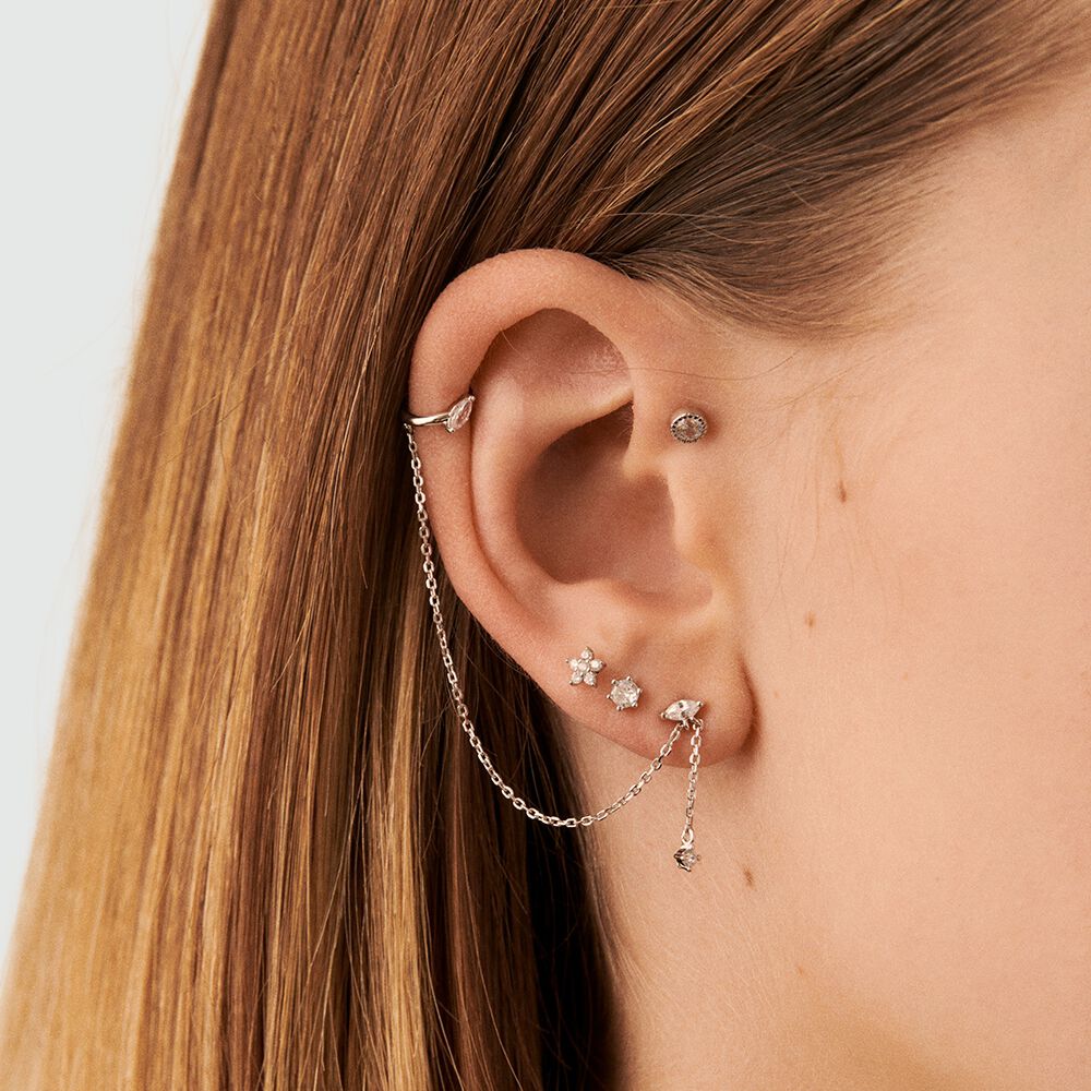 Piercing stud GRAINETTI - Crystal / Silver - Jewellery  | Agatha