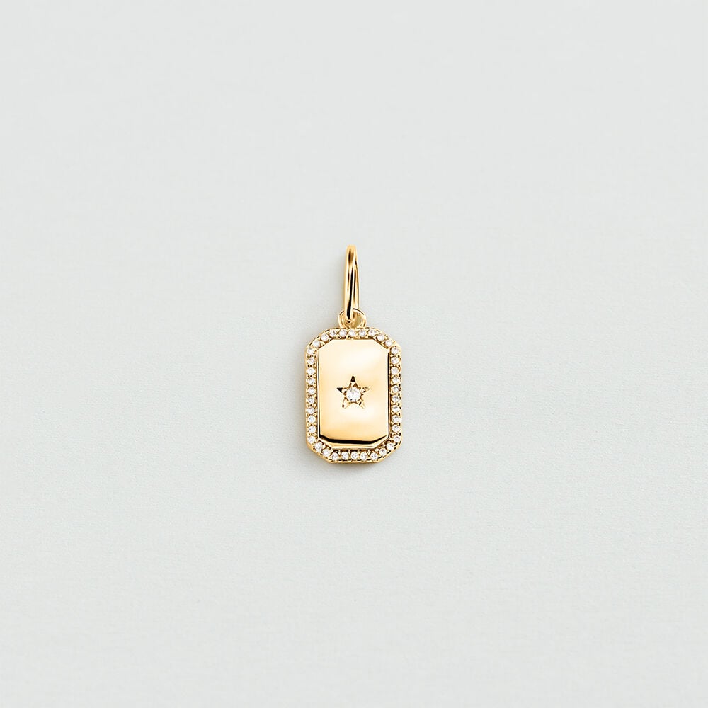 Pendant LUCKY - Crystal / Golden - Jewellery  | Agatha