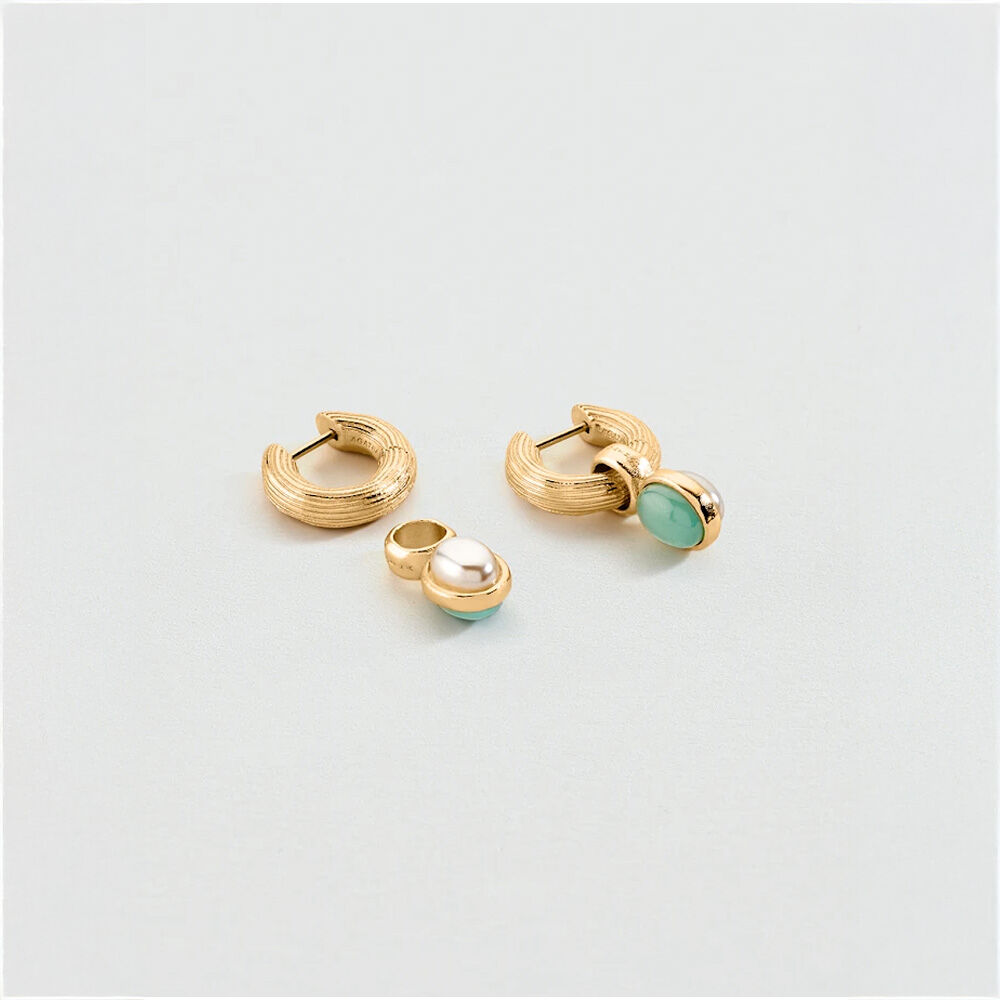 Hoops CHARMS PEARLS PANGEA - Golden / Multicolor - Earrings  | Agatha