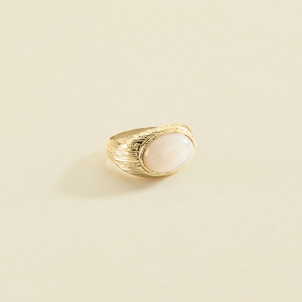 Large ring PETRA - Nacre / Gold - All jewellery  | Agatha